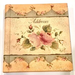 Vintage Style Floral Designed Hard Covered Blank Address Book